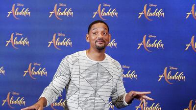 Smith jokes around at the photo call in London. Aladdin is released across UK theaters on 22 May. EPA.