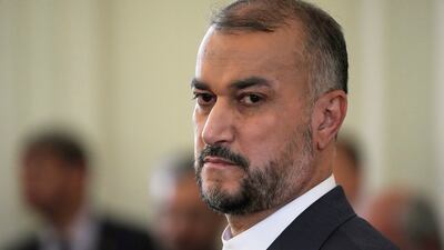 Iranian Foreign Minister Hossein Amirabdollahian visits the Syrian capital Damascus on Saturday. AP