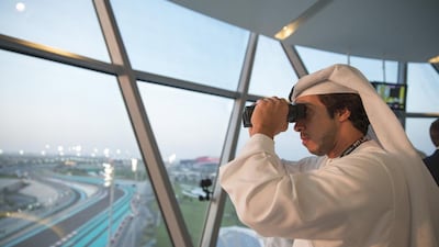 Sheikh Mansour bin Zayed Deputy Prime Minister and Minister of Presidential Affairs (R), attends the final race of the Formula 1 Etihad Airways Abu Dhabi Grand Prix at Yas Marina Circuit. Mohamed Al Hammadi / Crown Prince Court - Abu Dhabi