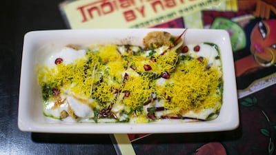 Indian chaat: a blend of all things fried, crunchy, tangy and sweet. Mona Al Marzooqi/ The National