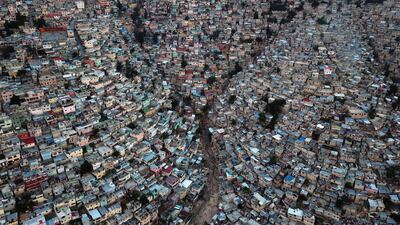 The Jalousie neighborhood in the commune of Petion Ville during the sunset, in Port-au-Prince, Haiti. Hector Retamal / AFP