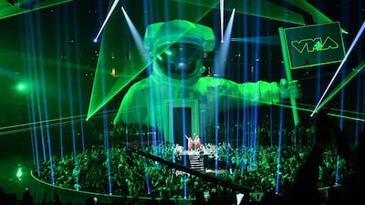 Rapper Busta Rhymes performs during the 2021 MTV Video Music Awards. AFP