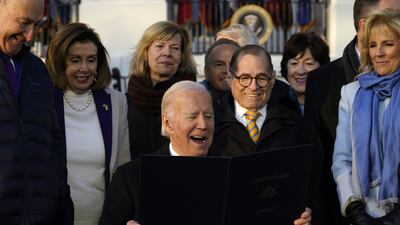 'Today is a good day,' the President exclaimed from the podium. Bloomberg