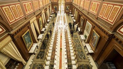 The banquet hall at Rashtrapati Bhavan in New Delhi. Dheeraj Paul for Rashtrapati Bhavan