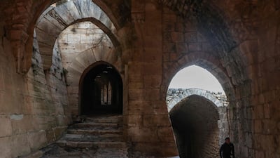 The path to the top of the inner fort of the medieval fortress Krak des Chevaliers in Syria's Homs province. During Syria's civil war, it again became a battleground. AFP