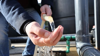 The UAE has used its considerable experience in desalination to set up water plants as part of its aid to Gaza. Pawan Singh / The National