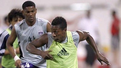 Asamoah Gyan, who scored 22 goals for Al Ain last season, has signed a four-year contract. Mike Young / The National