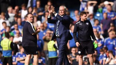 Leicester City manager Claudio Ranieri acknowledges fans after the game. Action Images via Reuters / Tony O’Brien
