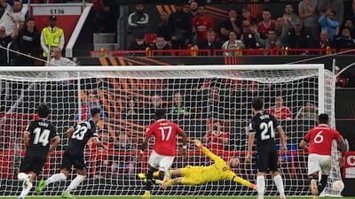 Brais Mendez of Real Sociedad scores the first goal. Getty