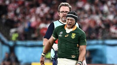 South Africa winger Cheslin Kolbe will miss the Wales semi-final due to an ankle injury. AFP