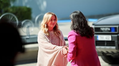 Italy's Prime Minister Giorgia Meloni arrives. Reuters