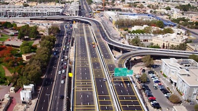 The bridge consists of two lanes in each direction in addition to another lane serving the traffic coming from Al Wasl Street to Al Aathar Street. Courtesy RTA