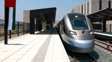 Etihad Rail's inaugural passenger service welcomed its first travellers this week. Victor Besa / The National