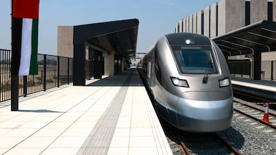 Etihad Rail's inaugural passenger service welcomed its first travellers this week. Victor Besa / The National