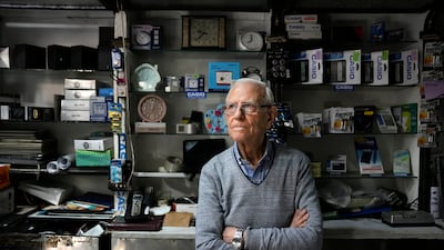 Michel Eid in his music shop.