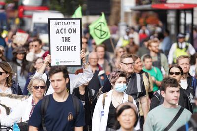 Protesters say the UK is doing too little to halt global warming. PA