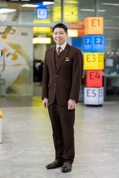 Espiritu says flying as cabin crew is a challenging but satisfying aspect of his role. Photo: Etihad