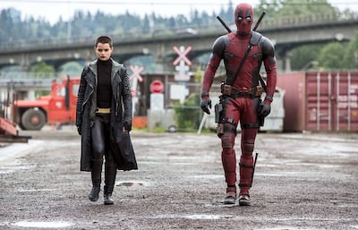 Brianna Hildebrand and Ryan Reynolds in 2016's Deadpool. Photo: 20th Century Fox
