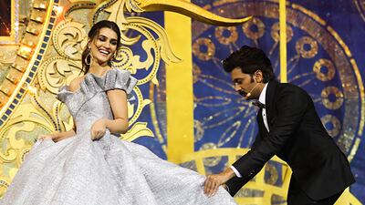 Riteish Deshmukh, pictured with Kriti Sanon, returned as host along with Karan Johar for the 2018 awards, held for the second time in Bangkok. The night was an emotional one as Sridevi, who died earlier that year, won the Best Actress award for her role in Mom.