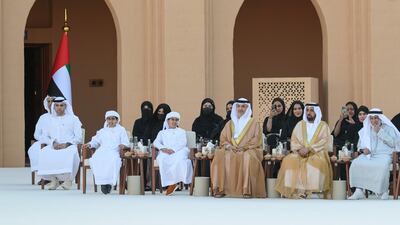 The wedding coincides with the UAE's celebrations of its 51st Union Day and was held in the presence of Sheikh Nahyan bin Mubarak, Minister of Tolerance and Co-existence, Sheikh Mohammed bin Hamad, and Sheikh Nahyan bin Hamdan and other sheikhs. Dr Sultan Al Jaber, Minister of Industry and Advanced Technology, and Abdullah Al Ketbi, Minister of Federal Supreme Council Affairs, and a number of senior officials were also in attendance.