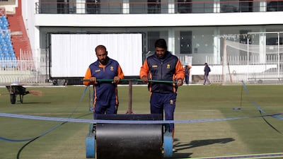 The pitch at Rawalpindi Cricket Stadium. EPA