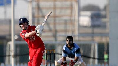 England’s Callum Flinn practises in Dubai ahead of their series against Pakistan. Satish Kumar / The National