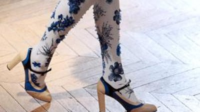 A model presents a creation by the Spanish designer Joseph Font during the fall/winter 2009 season in Paris.