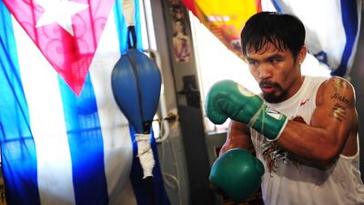 Manny Pacquiao has won his last two fights - against Brandon Rios and Timothy Bradley. Robyn Beck / AFP