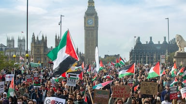 A coalition of organisations have held pro-Palestine marches through London since Israel responded to the October 7 attacks. Getty Images