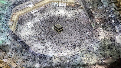 Muslim pilgrims circumambulate the Kaaba, Islam's holiest shrine, at the Grand Mosque in Saudi Arabia's holy city of Mecca. Bandar Al Dandani / AFP