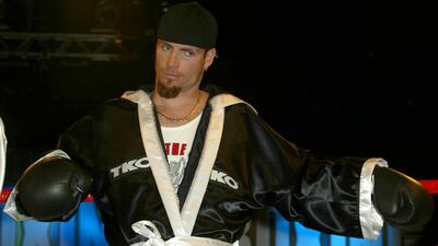Vanilla Ice participating in a boxing match for 'Celebrity Boxing' in 2002. Shutterstock