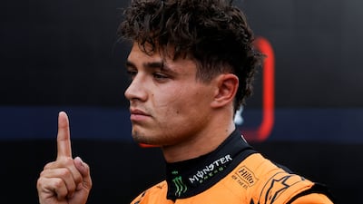 McLaren's Lando Norris after clinching pole position for the Dutch Grand Prix in qualifying on Saturday, August 24, 2024. AFP