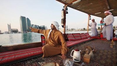 Ali Alsaloom is excited about the new venture, Abu Dhabi Pearl Journey, which is a 45 minute to one hour journey sailing on a traditional dhow, experiencing arabic snacks and opening oysters to find a pearl. The boat departs from the marina next to the Intercontinental Hotel in Abu Dhabi.