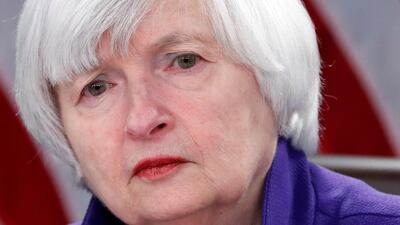 US outgoing Federal Reserve Chair Janet Yellen. The Fed's rate rises in 2017 were in line with its forecasts for the first time in several years. Jonathan Ernst / Reuters