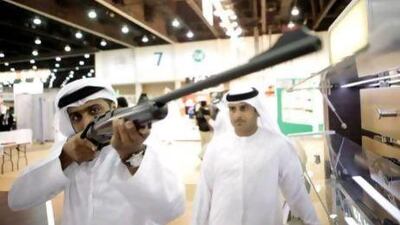 A gun enthusiast at last year’s Abu Dhabi International Hunting and Equestrian Exhibition.