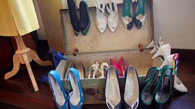 A selection of shoes from Bambah on Jumeirah Beach Road in Dubai.