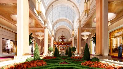 A rendering of the shopping promenade at Wynn Al Marjan Island. Photo: Wynn