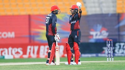 Canada batsmen Nitish Kumar and Navneet Dhaliwal. Victor Besa / The National