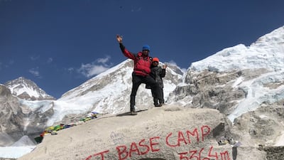 Oscar Pacheco's father Ryan said reaching the base camp with his son was an emotional moment.
