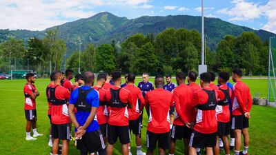 New UAE football manager Paulo Bento leads his first training session with the national team at a camp in Austria.
