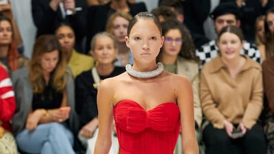 Lila Grace Moss walks for Richard Quinn spring/summer 2022