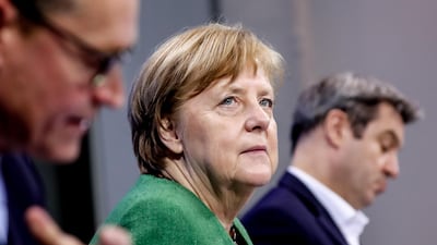 German Chancellor Angela Merkel has endorsed an EU threat to block export of AstraZeneca's Covid-19 vaccine. Getty Images