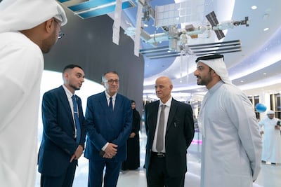 Sheikh Sultan bin Ahmed Al Qasimi, Deputy Ruler of Sharjah, at the Sharjah Academy for Astronomy, Space Sciences and Technology for the launch. Photo: Wam
