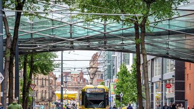 A tram travels along Corporation Street. Darren Robinson for The National