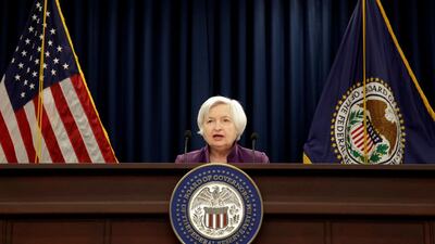FILE PHOTO - Federal Reserve Board Chairwoman Janet Yellen speaks during a news conference after the Fed releases its monetary policy decisions in Washington, U.S. on June 14, 2017. REUTERS/Joshua Roberts/File Photo