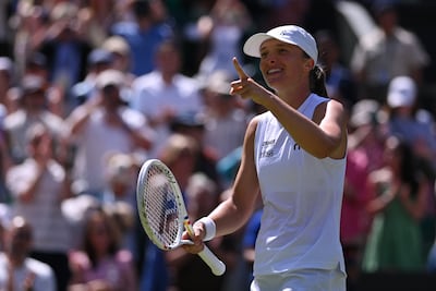 Poland's Iga Swiatek celebrates after winning her second round match against Czech Republic's Karolina Pliskova. Reuters