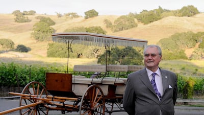 Henrik, Prince Consort of Denmark, waits to meet locals at the Rusack Vineyards during his visit to Solvang, California, USA, on June 11, 2011. Paul Buck / EPA
