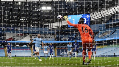 CHELSEA PLAYER RATINGS: Edouard Mendy – 7. No chance with Sterling’s goal and was alert to Aguero’s Panenka. Wasn’t really called into action much in the second half. Getty Images