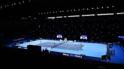 An empty O2 Arena on the first day of play at the ATP tennis finals in London. EPA