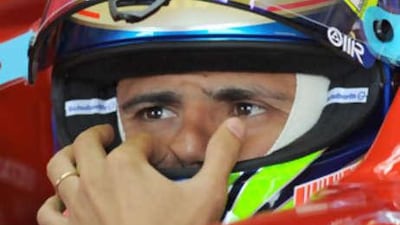 The Ferrari driver Felipe Massa prepares for the 2008 British Grand Prix at Silverstone.